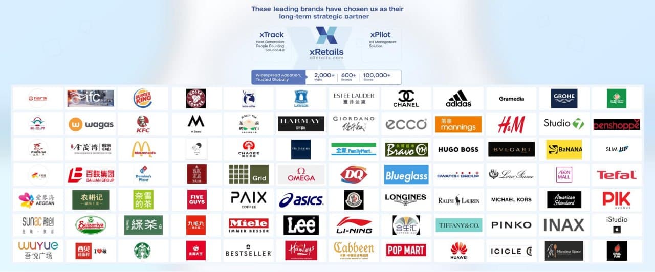 xRetails customer logo wall showcased at NRF Big Show APAC 2026